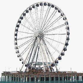 3D model Seattle Great Ferris Wheel at Pier